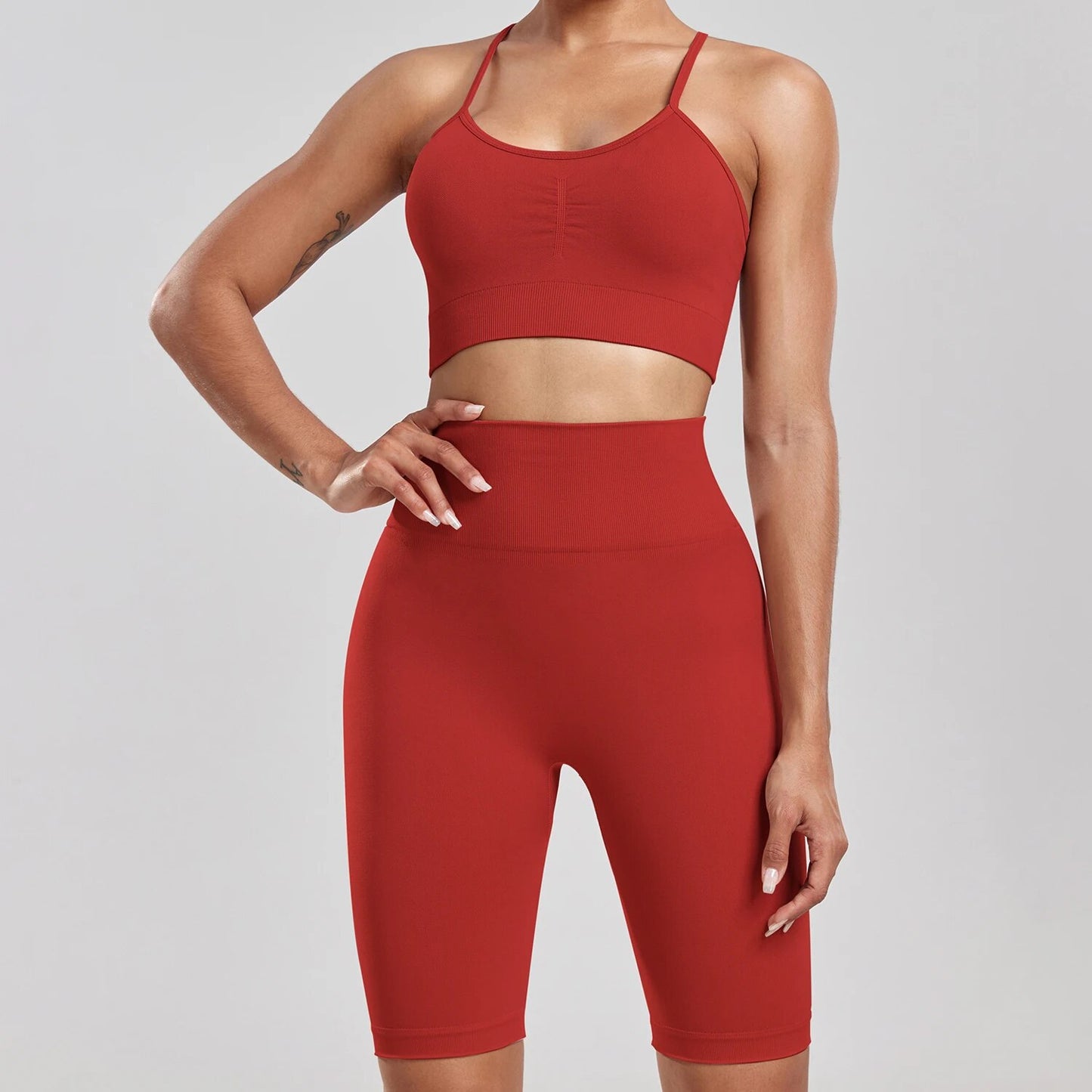 Soft Seamless Bike Shorts Set