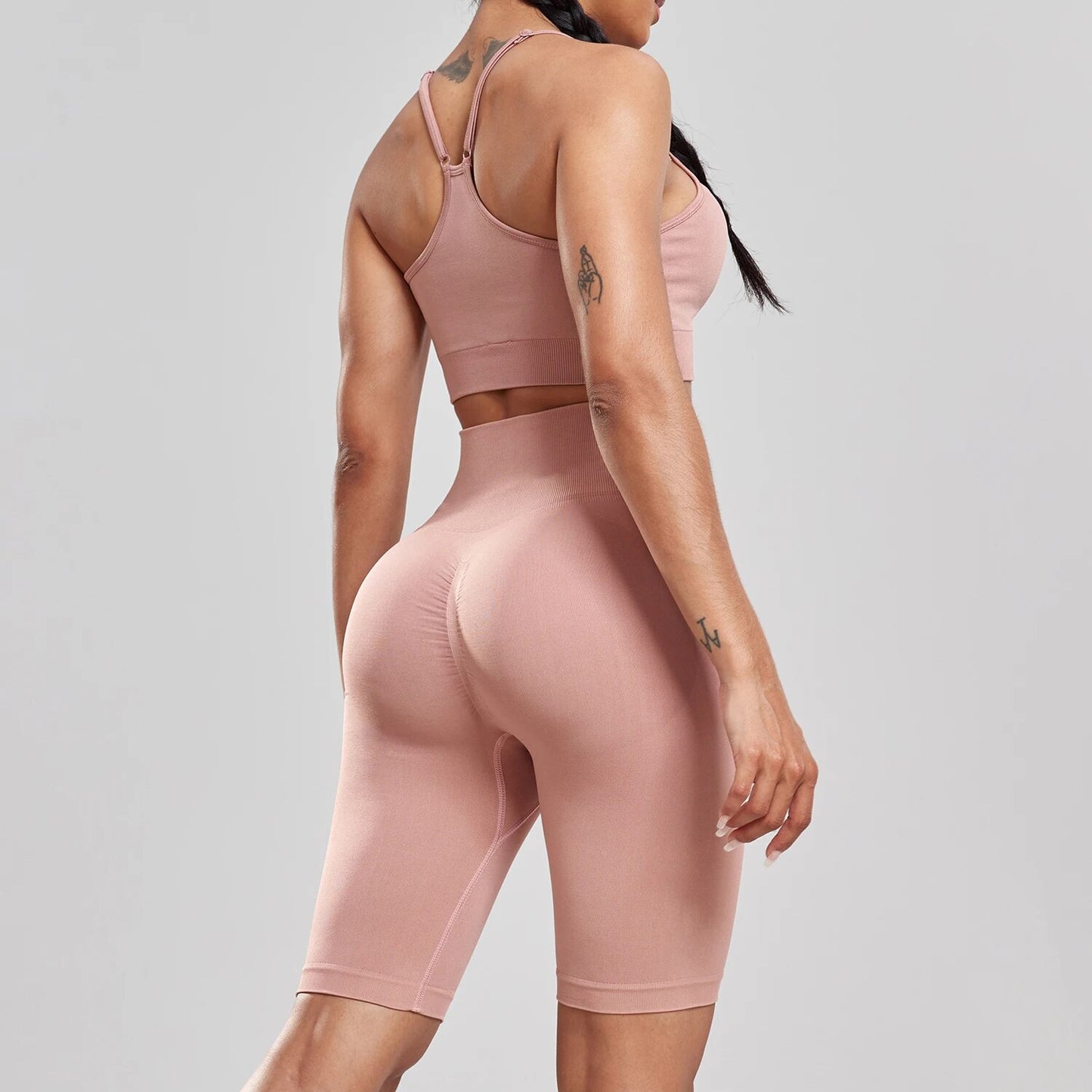 Soft Seamless Bike Shorts Set