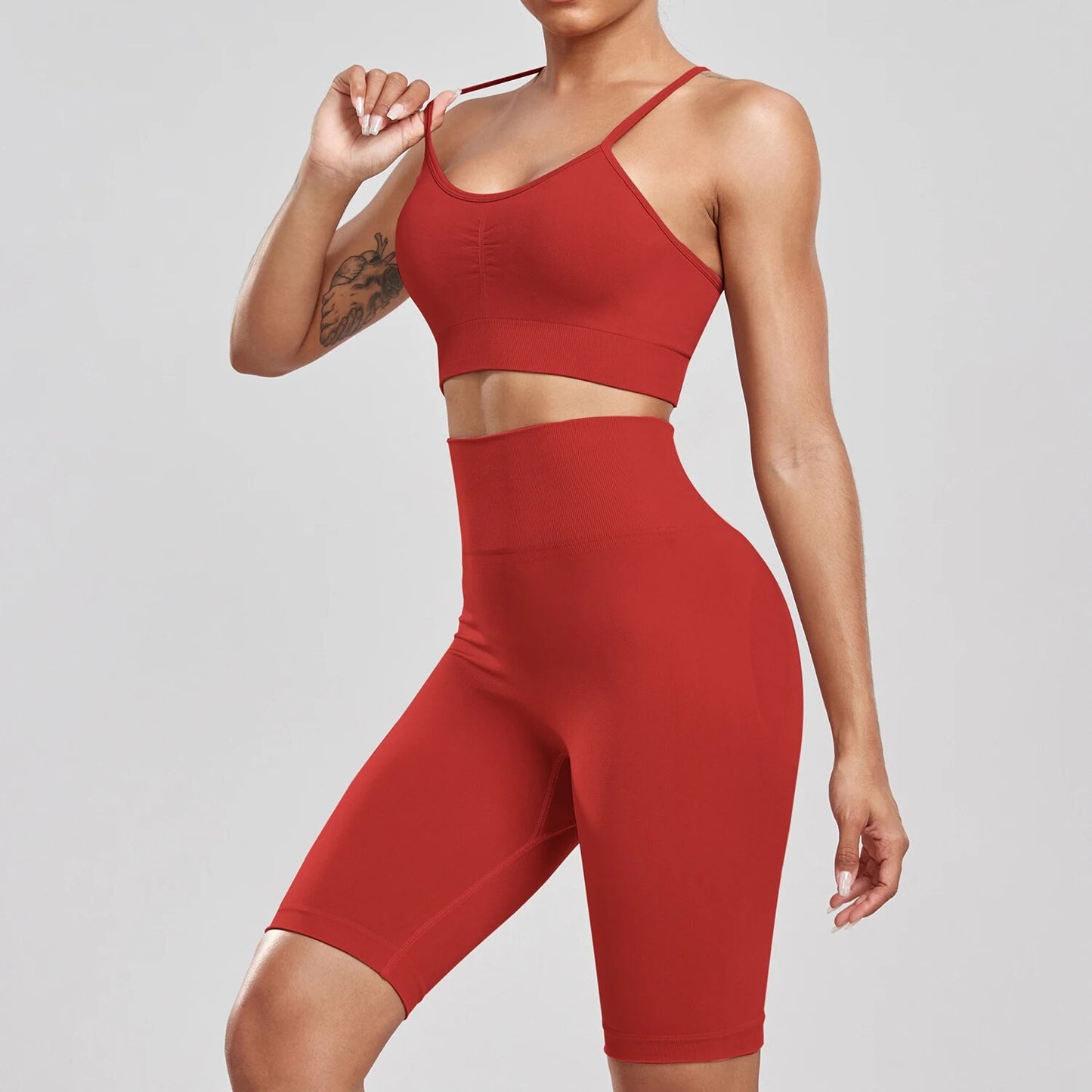 Soft Seamless Bike Shorts Set