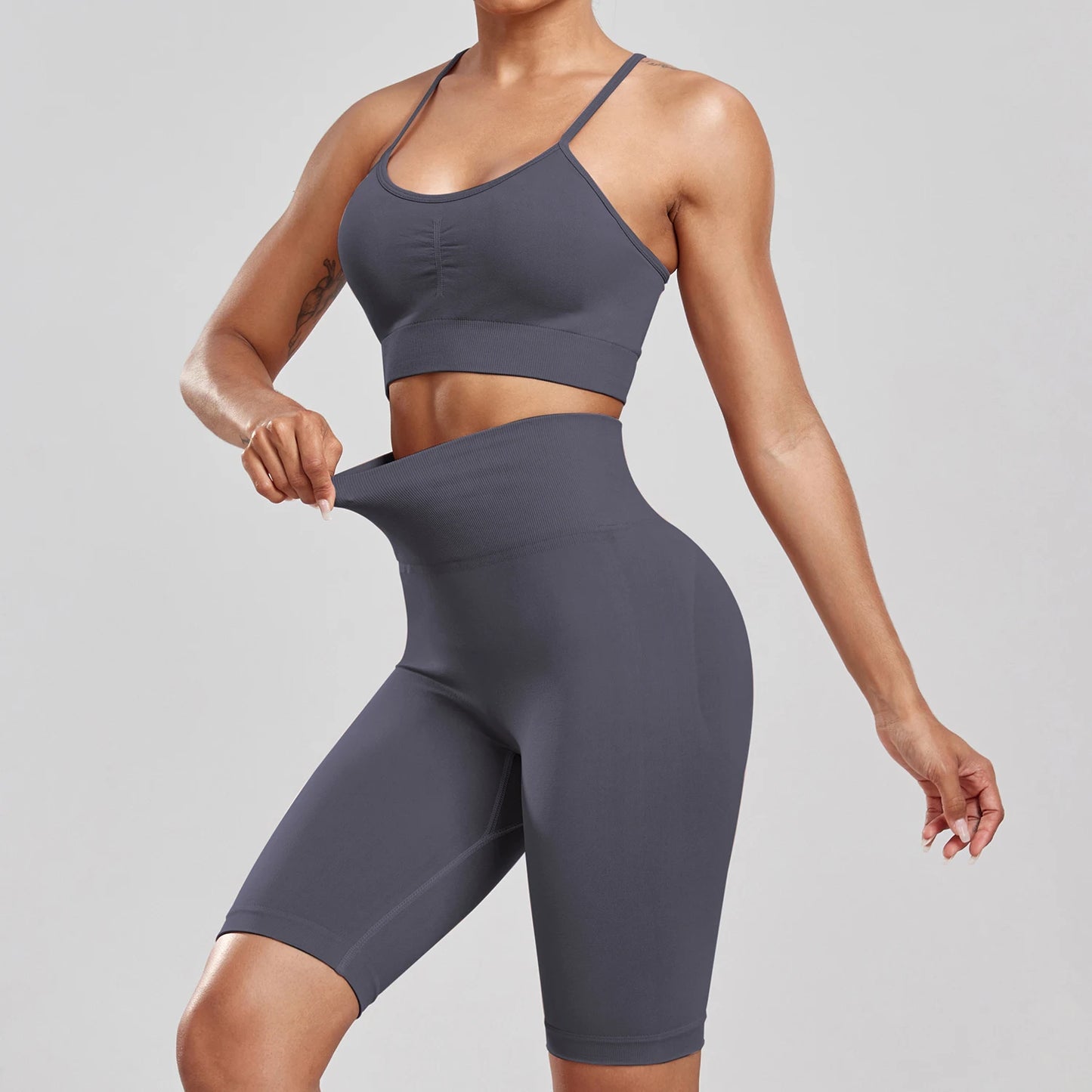 Soft Seamless Bike Shorts Set
