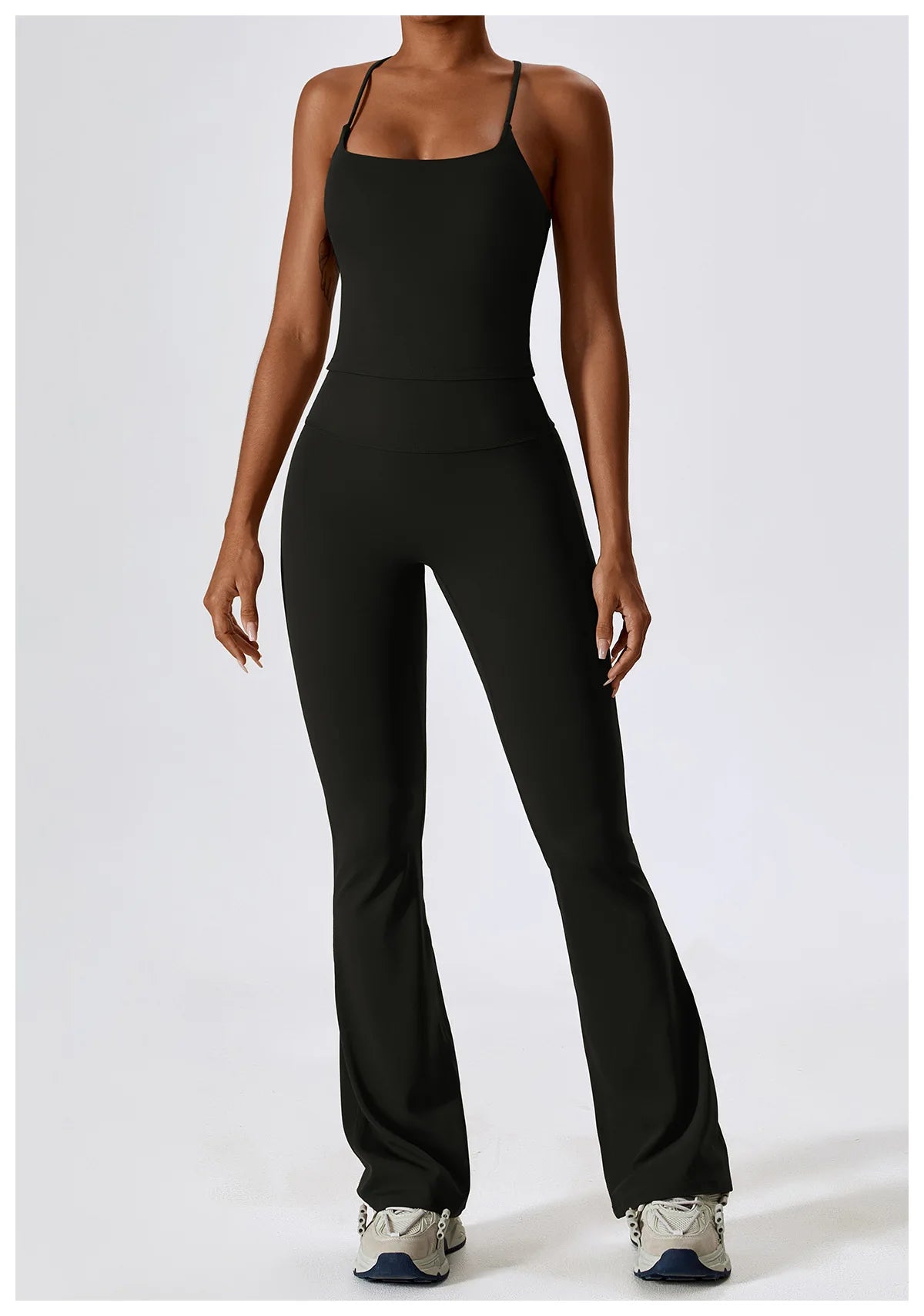 Seamless Corset Tank Top Flare Pants Set