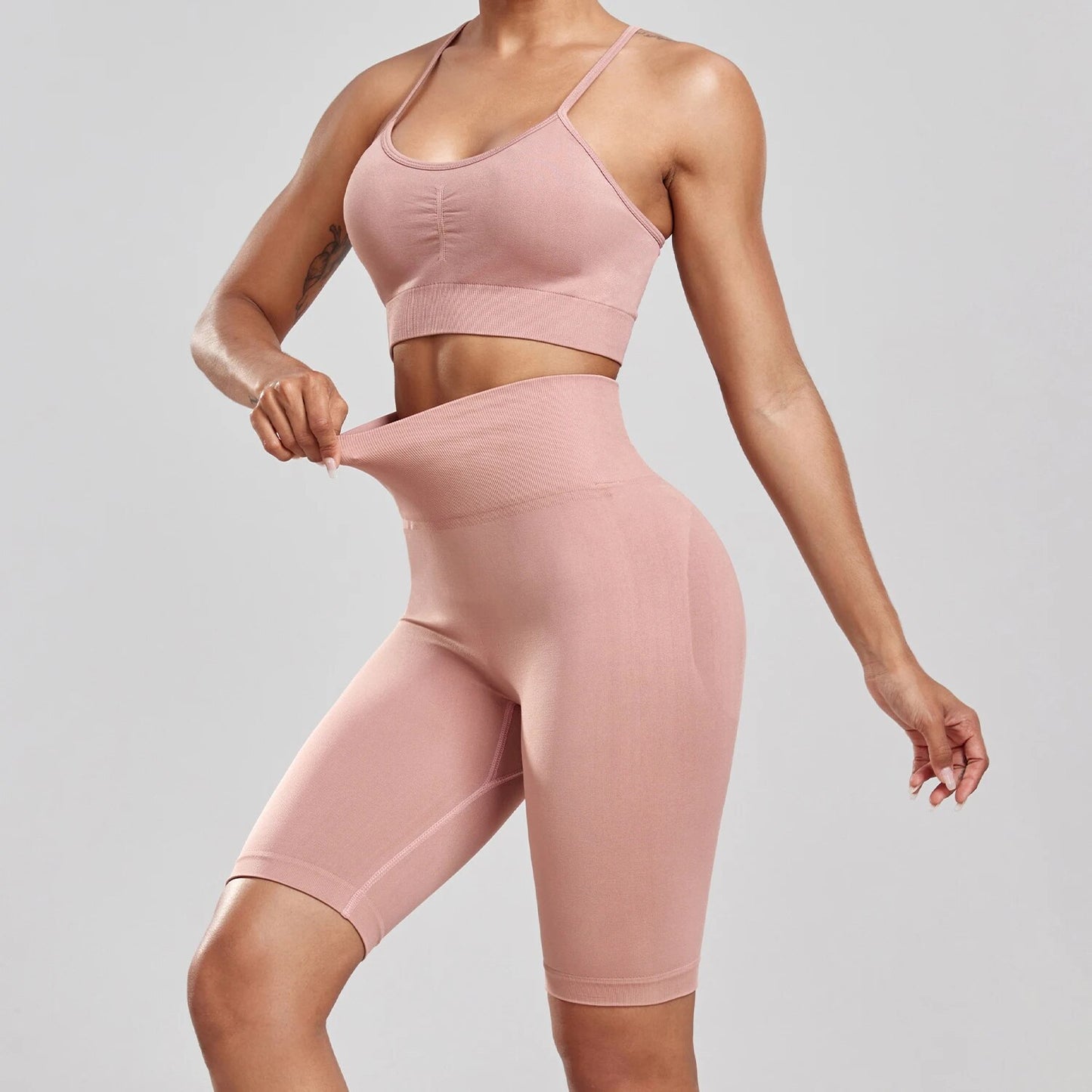 Soft Seamless Bike Shorts Set