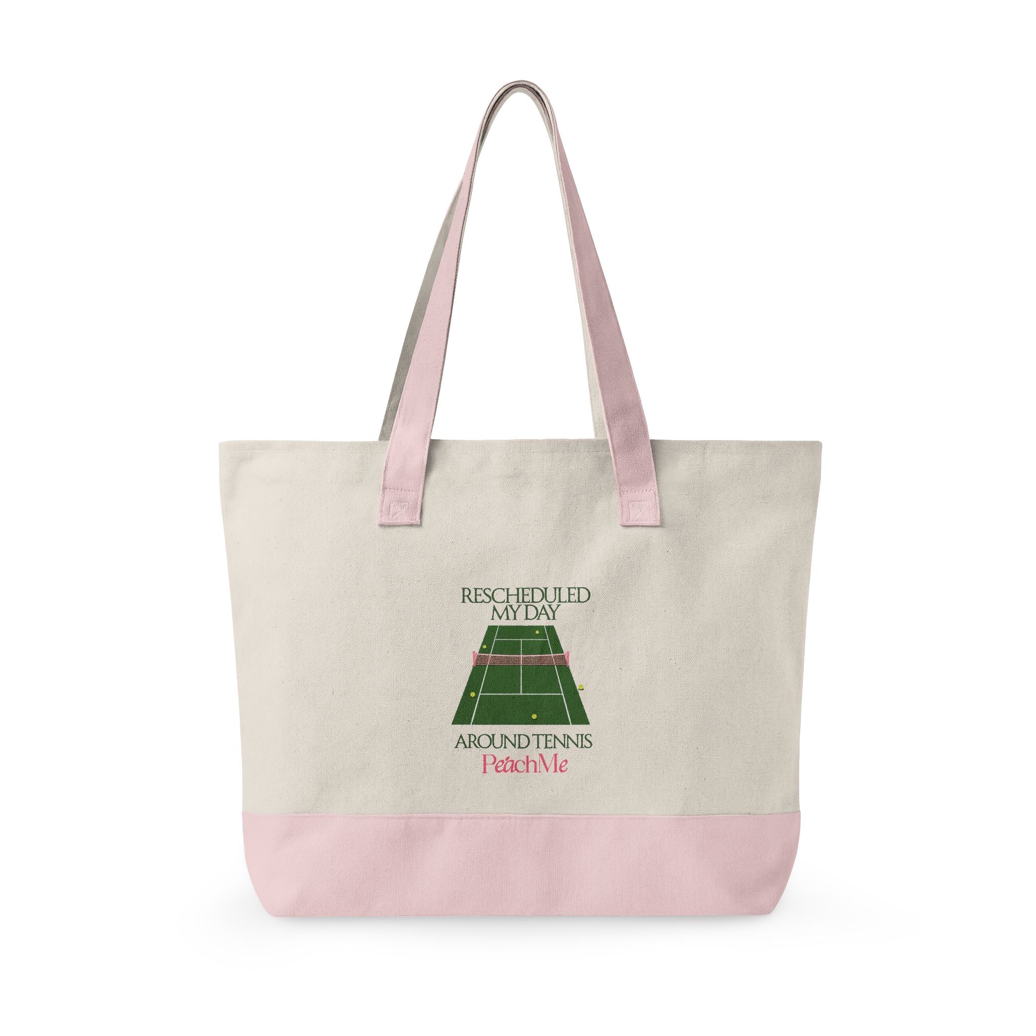 Tennis Lover Canvas Tote — "Love Club" Racket & Ball Zippered Tote