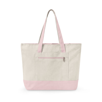 Tennis Lover Canvas Tote — "Love Club" Racket & Ball Zippered Tote