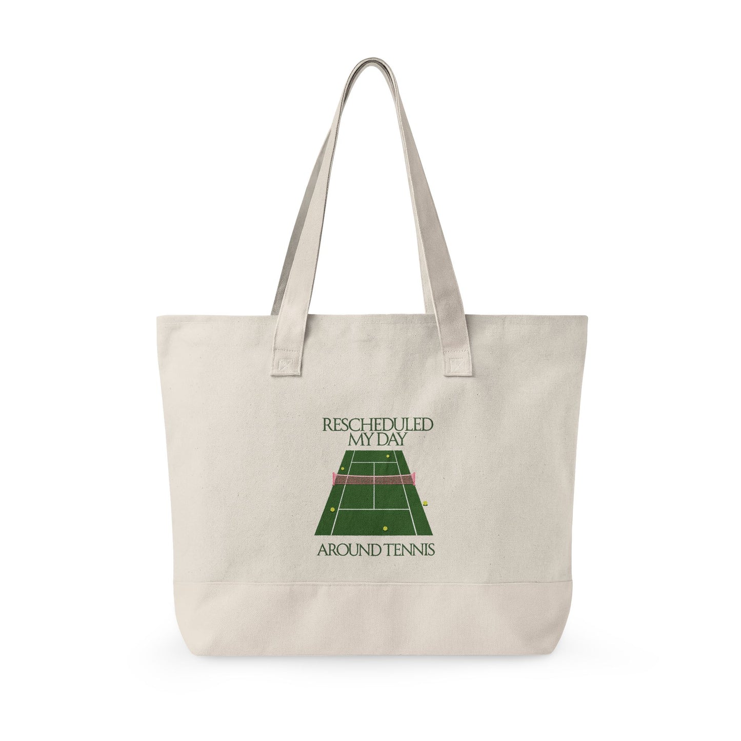 Tennis Lover Canvas Tote — "Love Club" Racket & Ball Zippered Tote