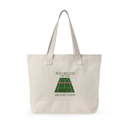 Tennis Lover Canvas Tote — "Love Club" Racket & Ball Zippered Tote