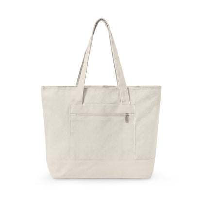 Tennis Lover Canvas Tote — "Love Club" Racket & Ball Zippered Tote