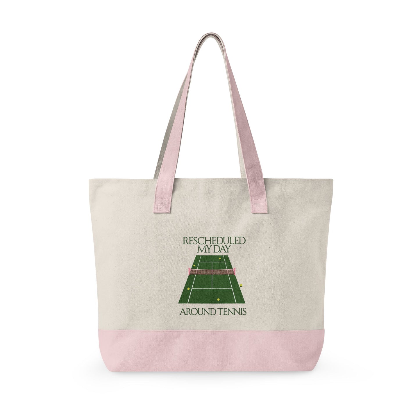 Tennis Lover Canvas Tote — "Love Club" Racket & Ball Zippered Tote