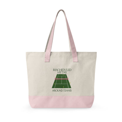 Tennis Lover Canvas Tote — "Love Club" Racket & Ball Zippered Tote