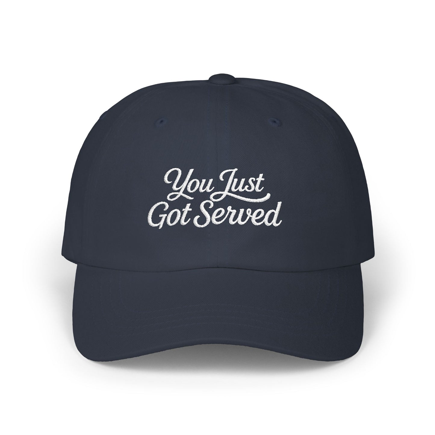 Classic Dad Cap — Minimal Embroidered White Baseball Hat