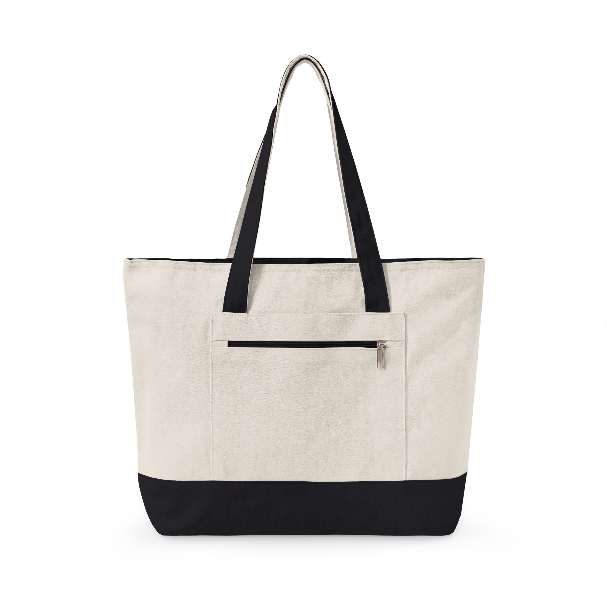 Tennis Lover Canvas Tote — "Love Club" Racket & Ball Zippered Tote