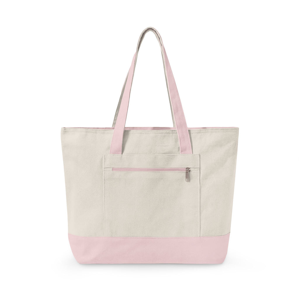 Tennis Lover Canvas Tote — "Love Club" Racket & Ball Zippered Tote