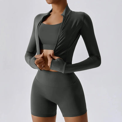 Seamless Contour Crop Zip Jacket