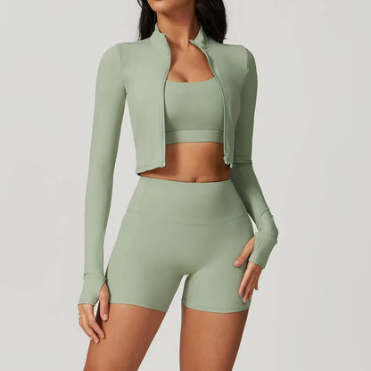 Seamless Contour Crop Zip Jacket