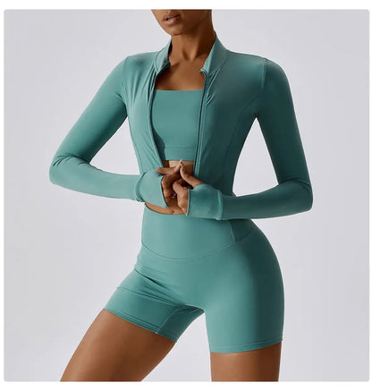 Seamless Contour Crop Zip Jacket