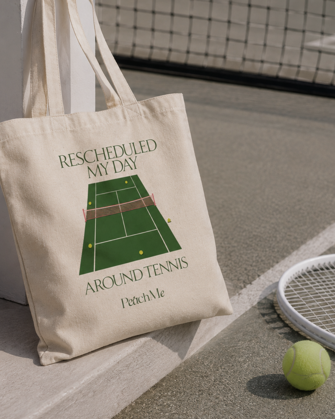 Rescheduled My Day Around Tennis Canvas Tote